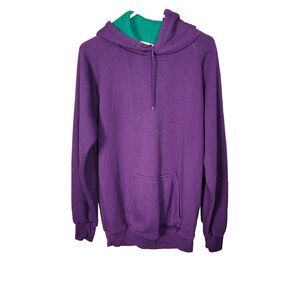Vintage Macgregor Purple Hoodie Plain Large 26x28 Pullover Pocket Skate Grunge